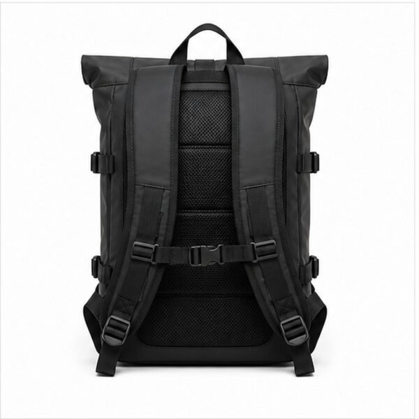 Waterproof Roll-Top Backpack - back view Waterproof Roll-Top Backpack - back view