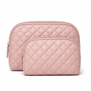 Quilted Cosmetic Pouch Set - front view