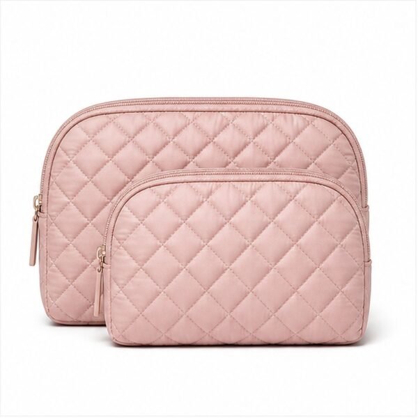 Quilted Cosmetic Pouch Set - front view Quilted Cosmetic Pouch Set - front view