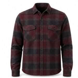 Men's Brushed Flannel Overshirt - front view Men's Brushed Flannel Overshirt - front view