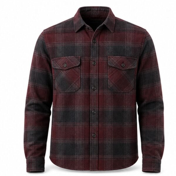 Men's Brushed Flannel Overshirt - front view