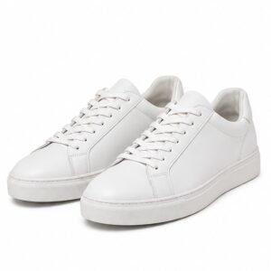 Minimal Leather Court Sneakers - front view