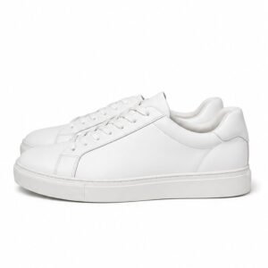 Minimal Leather Court Sneakers - side view