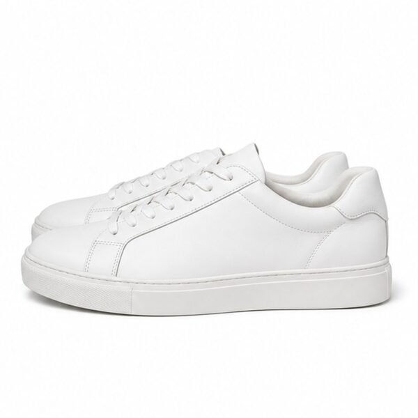 Minimal Leather Court Sneakers - side view Minimal Leather Court Sneakers - side view