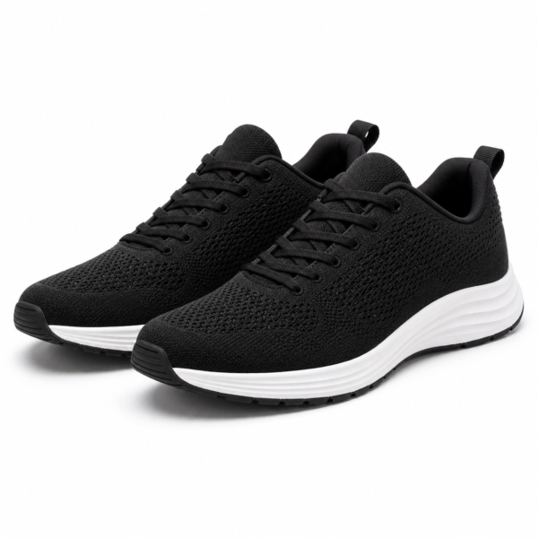 Breathable Knit Running Shoes - Black