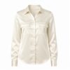 Women's Satin Utility Blouse - front view Women's Satin Utility Blouse - front view