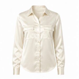 Women's Satin Utility Blouse - front view