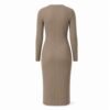 Women's Rib Knit Midi Dress - back view Women's Rib Knit Midi Dress - back view