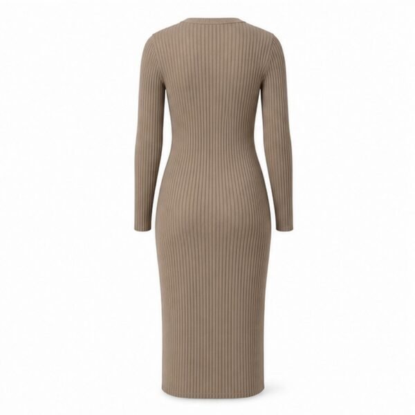 Women's Rib Knit Midi Dress - back view Women's Rib Knit Midi Dress - back view