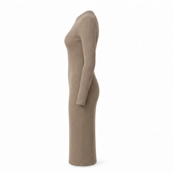 Women's Rib Knit Midi Dress - side view Women's Rib Knit Midi Dress - side view