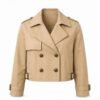 Women's Cropped Trench Jacket - front view Women's Cropped Trench Jacket - front view