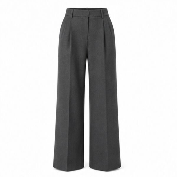 Women's High Waist Wide-Leg Trousers - front view Women's High Waist Wide-Leg Trousers - front view